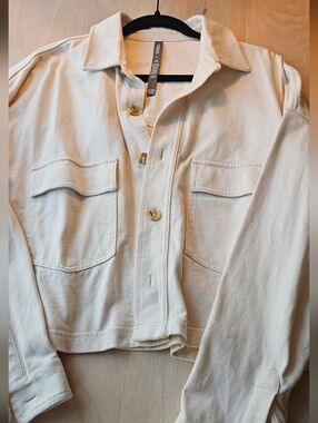 Vuori Cream Button-Front Utility Jacket